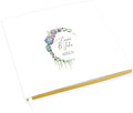 Andaz Press Personalized Wedding Guestbook with Gold Accents, Succulents Wreath Design White Guest Sign in Guest Registry 120 Pages 8.5 X 8.5 Memories Book for DIY, Scrapbook, Photo Album by AndazPress