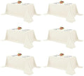 Fitable 6 Pack Ivory Tablecloths 90x132 Inch for 6 Foot Rectangle Tables by Fitable