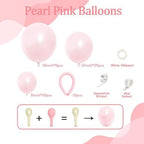 Pearl Pink White Balloons Double Stuffed Pastel Light Pink Balloon Arch Kit With Long Balloons for Baby Shower Birthday Bridal Wedding Princess Party Decorations - Image 4