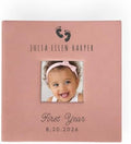 Personalized Engraved Baby Feet Leatherette Photo Album, First Birthday Gift, Baby Scrapbook by GiftsForYouNow
