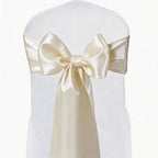 Satin Chair Sashes Bows 50 Pack Universal Polyester Chair Ribbons for Wedding Anniversary Retirement Party Birthday Engagement Banquet Graduation Outdoor Events Decor (Ivory, 50 pcs) - Image 2