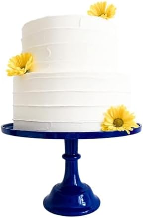 Pedestal 11-Inch Dark Blue Cake Stand Durable Melamine Dessert Display by SprinklesConfetti