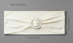 50 Pack Spandex Ivory Chair Sashes Bows with Slider Buckles for Wedding Party Feast Banquet Restaurant Event Bridal Baby Shower Decoration - Image 3