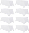 sancua 8 Pack White Table Cloth 90x132 Inch for 6 Feet Rectangle Tables by sancua
