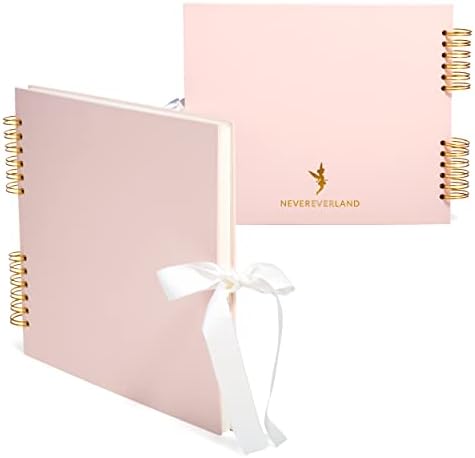 Never Ever Land Scrapbook Album – 12x10 Pink Scrap Book. Scrapbooking Supplies, Memory Book, Wedding Guest Book, Photo Album, Baby Shower Gifts, Valentines, Engagement Gifts by Unknown