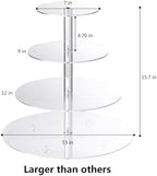 AMEITECH Cupcake Stand, 4-Tier Round Acrylic Cupcake Display Stand Dessert Tower Pastry Stand for Wedding Birthday Theme Party- 15.7 Inches (Transparent) - Image 2