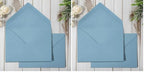 Whaline 50Pcs A7 Invitation Envelopes Set Dusty Blue Greeting Card Envelopes V-Flap Envelope Gift Card Sleeves for Mailing Envelope Sending Card Wedding Baby Shower Birthday, 7.3x5.3 Inch (Pack of 2) by Whaline
