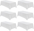 VidaFete 6 Pack 90 * 156inch White Rectangle Tablecloth for 8ft Tables by VidaFete