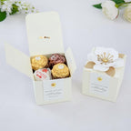FEIYI 20 PCS Favor Boxes, Sparkle Ivory Candy Boxes 2.55x2.55x2.55 - Image 3