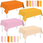 Whaline 16 Pcs Fall Plastic Tablecloth Pink Orange Rectangle Table Cover 4 Colors Waterproof Table Cloth for Autumn Thanksgiving Decoration Supplies, 54 x 108 Inch by Whaline