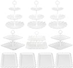 Pack of 11 NWK Cake Stand Set of Cupcake Stand, Tray & Table Cloth (White) - Image 6
