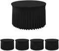 Fitted Black Spandex Table Skirts for Wedding Party,72 Inch Round,4 Pack by HolidayIdeas