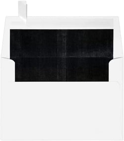 LUXPaper A4 Foil Lined Invitation Envelopes | Peel & Press | 4 1/4" x 6 1/4" | White w/Black LUX Lining | 60lb. Text | 500 Qty by LUXPaper