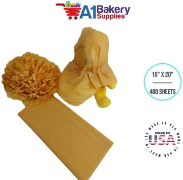 Gift Wrapping Tissue Paper 15X20 480 Pack by A1 Bakery Supplies (Noble Gold) - Image 6
