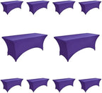 10-Pack 6ft Spandex Table Covers for Rectangle Standard Folding Tables - Wrinkle Resistant Stretch Tablecloths - Ultimate Fitted Table Protector for Parties, Banquet, Wedding by Unknown