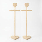 Fuutreo 2 Packs Baby Clothes Display Stands Heart-topped, Wood Color - Image 7
