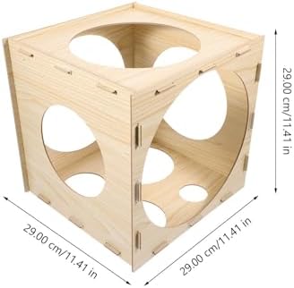 Wood Balloon Sizer Cube Template Box, 9 Hole Balloon Measuring Tool - Image 2