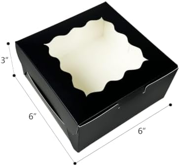 Bakepacker Black Cookie Boxes With Window 6x6x3 inches 100pcs - Image 5