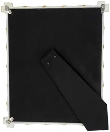 Jaye's Studio Gracie Chloe Decorative Picture Frame White Photo Frame 8x10 Gold Bamboo Frame, Glass Display Standing Picture Frames Easel Stand, Secure Fit Back, Handmade Metal Boho Frames Room Decor - Image 3