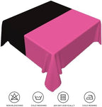 70x70inches Hot Pink and Black Tablecloth Patchwork Square Table Cloth Waterproof and Stain Resistant Fabric Table Cover for Dinner Graduation Wedding Birthday Party Decorations - Image 6