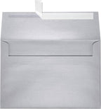 LUXPaper A8 Invitation Envelopes | Peel & Press | 5 1/2" x 8 1/8" | Silver Metallic | 80lb. Text | 500 Qty by Envelopes.com