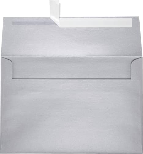 LUXPaper A8 Invitation Envelopes | Peel & Press | 5 1/2" x 8 1/8" | Silver Metallic | 80lb. Text | 500 Qty by Envelopes.com