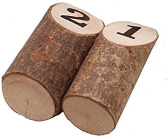 Rustic Decor Mini Wooden Stumps 10Pcs Number Printed Table by VICASKY