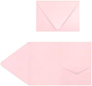 LUXPaper A7 Pocket Invitations | 5" x 7" | Candy Pink | 100lb. Cover | 100 Qty by LUXPaper