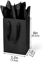 Papertide 36 Pack Black Mini Gift Bags 5.2×3.2×8 inch with Tissue Paper - Image 7