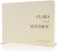 Personalized Guest Book - 11.5" x 8.5" Premium Custom Guest Signing Book with Bookmark and Blank Pages for Wedding Reception Table Decoration Engagement Birthday Party Event, Cream by ModernAlbumDesigns