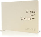 Personalized Guest Book - 11.5" x 8.5" Premium Custom Guest Signing Book with Bookmark and Blank Pages for Wedding Reception Table Decoration Engagement Birthday Party Event, Cream by ModernAlbumDesigns