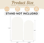 2 Set-7.2FT, 6FT Ivory Arch Backdrop Cover,Spandex Fitted Wedding Arch Stand Covers Round Top Chiara Arch Backdrop Stands Cover for Birthday Party Banquet Photo Background Decoration - Image 2