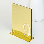Gold Wedding Table Numbers 1-15 with Stands, 5"x7" Gold Mirror Acrylic Table Numbers, Perfect for Wedding Reception, Party, Anniversary, Event - Image 3