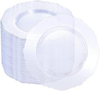 WDF 60pcs Clear Plastic Dessert Plates Disposable -7.5inch Small Disposable Clear Cake/Appetizer/Dessert Plastic Plates for Wedding/Party/Birthday/Summer Party by WDF