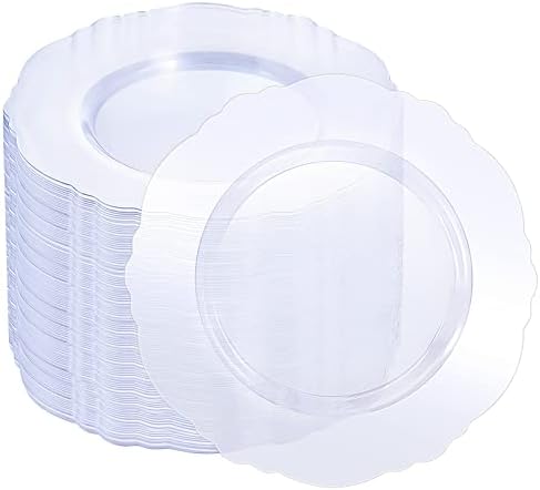 WDF 60pcs Clear Plastic Dessert Plates Disposable -7.5inch Small Disposable Clear Cake/Appetizer/Dessert Plastic Plates for Wedding/Party/Birthday/Summer Party by WDF