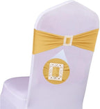 Spandex Gold Chair Sashes Bows 50 PCS Stretch Chair Cover Band by Unknown