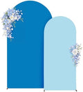 Baby Blue and Royal Blue Photo Arch Backdrop Cover Set of 2 for Baby Shower Boy Party 7.2ft and 6ft Arch Covers Stretchy Backdrop Spandex Birthday Arch Stand Covers for Wedding Banquet Background by Suppromo