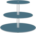 J JOYSAY Deep Blue Pattern Acrylic Cupcake Stand 3 Tier Dessert Table Display Set Clear Cake Stands for Baby Shower Wedding Party Decorations Easy Assembly Donut Tower by J+JOYSAY