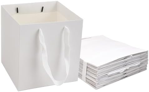 Aosric 12 Pack 12"x12"x12" White Square Gift Bags with Tissue Paper - Image 2