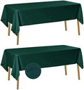 Fokitut 2 Pack Waterproof Rectangle Tablecloth, 60x102 Inch, Stain Resistant and Wrinkle Polyester Table Cloth, Fabric Table Cover for Kitchen Dining, Wedding, Party, Holiday Dinner-Hunter by BalsaCircle