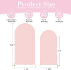 Pink Arch Cover 2 Set - 7.2 and 6ft Pink Arch Backdrop Cover Spandex Wedding Arch Stand Covers for Birthday Party Baby Shower Girls Bridal Shower Photo Balloon Arch Covers Stretchy Backdrop Background - Image 5