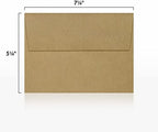 LUXPaper A7 Invitation Envelopes | Peel & Press | 5 1/4" x 7 1/4" | Grocery Bag Brown | 70lb. Text | 250 Qty - Image 3
