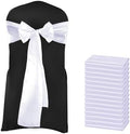 MDS® Pack of 200 Satin Chair Sashes for Wedding & Events – White by MDS