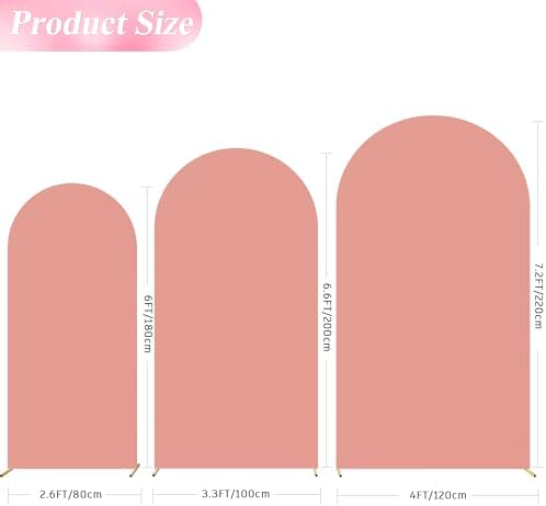 Wokceer Arch Backdrop Cover Dusty Rose Arch Cover Strethy 7.2FT,6.6FT,6FT - Image 2