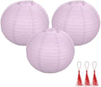 uxcell 3Pcs Light Purple Round Paper Lanterns 16" Chinese Paper Lantern by uxcell