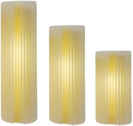 3 Pieces Cylinder Stands with Lights Foldable Cardboard Centerpiece Display White Reusable Pedestal Stands Foldable Paper Columns Pillars Display for Parties Wedding Birthday Decor - Image 4