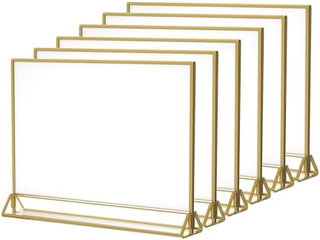 NIUBEE 8.5x11 Acrylic Sign Holder,Picture Frame,Wedding Table Numbers,6pack by NIUBEE