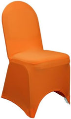 YOUR CHAIR COVERS - 6 Pack Orange Stretch Spandex Banquet Chair Covers - Wedding Slip Premium Quality Cover by YourChairCovers