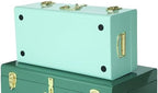 Vixdonos Decorative Large Metal Box Storage Trunk Chest Set of 2 College Dorm Organizer with Hardware Hasps and Handle for Home Deocr,23.7X14.2X9.5 Inches - Image 3