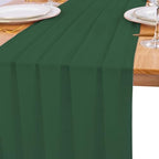 12 Pack Emerald Green Table Runner 10ft Romantic Chiffon Table Runner for Wedding Baby Shower and Birthday Party Cake Table Decorations(120 x 12 in) - Image 4